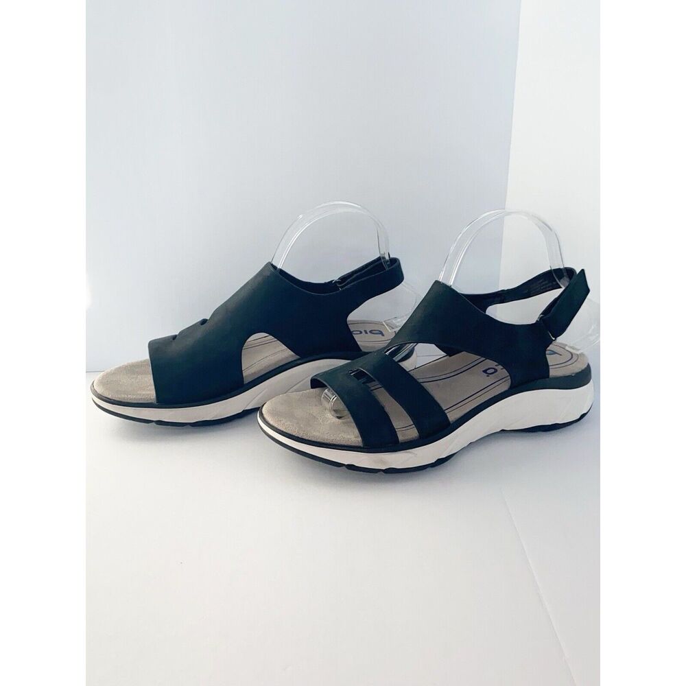 BIONICA Akela Sandals Womens 9 Black White Strappy Outdoor Casual Comfort Sporty - Picture 1 of 14